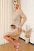 Twisted Long Sleeve Ruched Mini Sequin Mini Dress