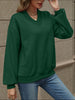 V-Neck Long Sleeve Dropped Shoulder Sweater