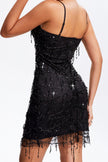 Sequin V-Neck Wrap Cami Mini Dress