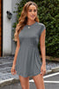 Round Neck Cap Sleeve Mini Dress