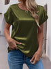 Round Neck Short Sleeve Blouse