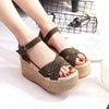 Crisscross Open Toe Wedge