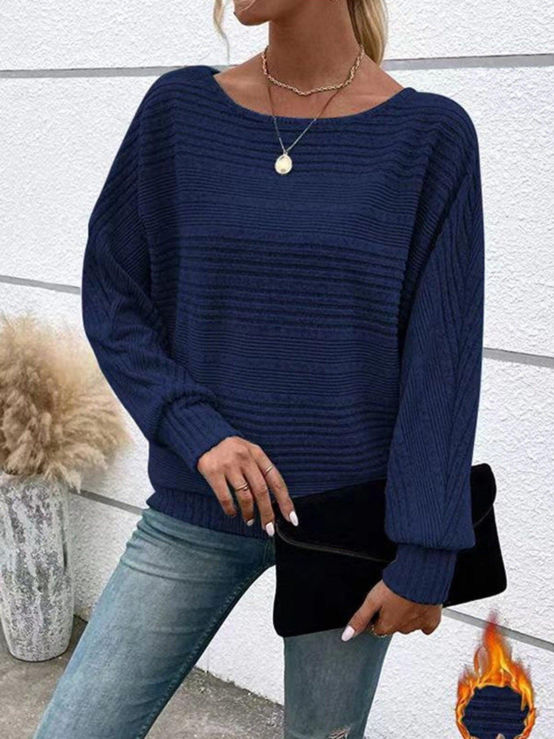 Full Size Round Neck Long Sleeve Sweater