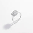 Sterling Silver Inlaid Zircon Square Shape Ring