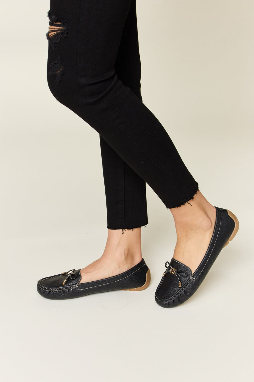 Forever Link Slip On Bow Flats Loafers - QuaintQuest Fashion