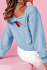 Bow Round Neck Long Sleeve Sweatshirt