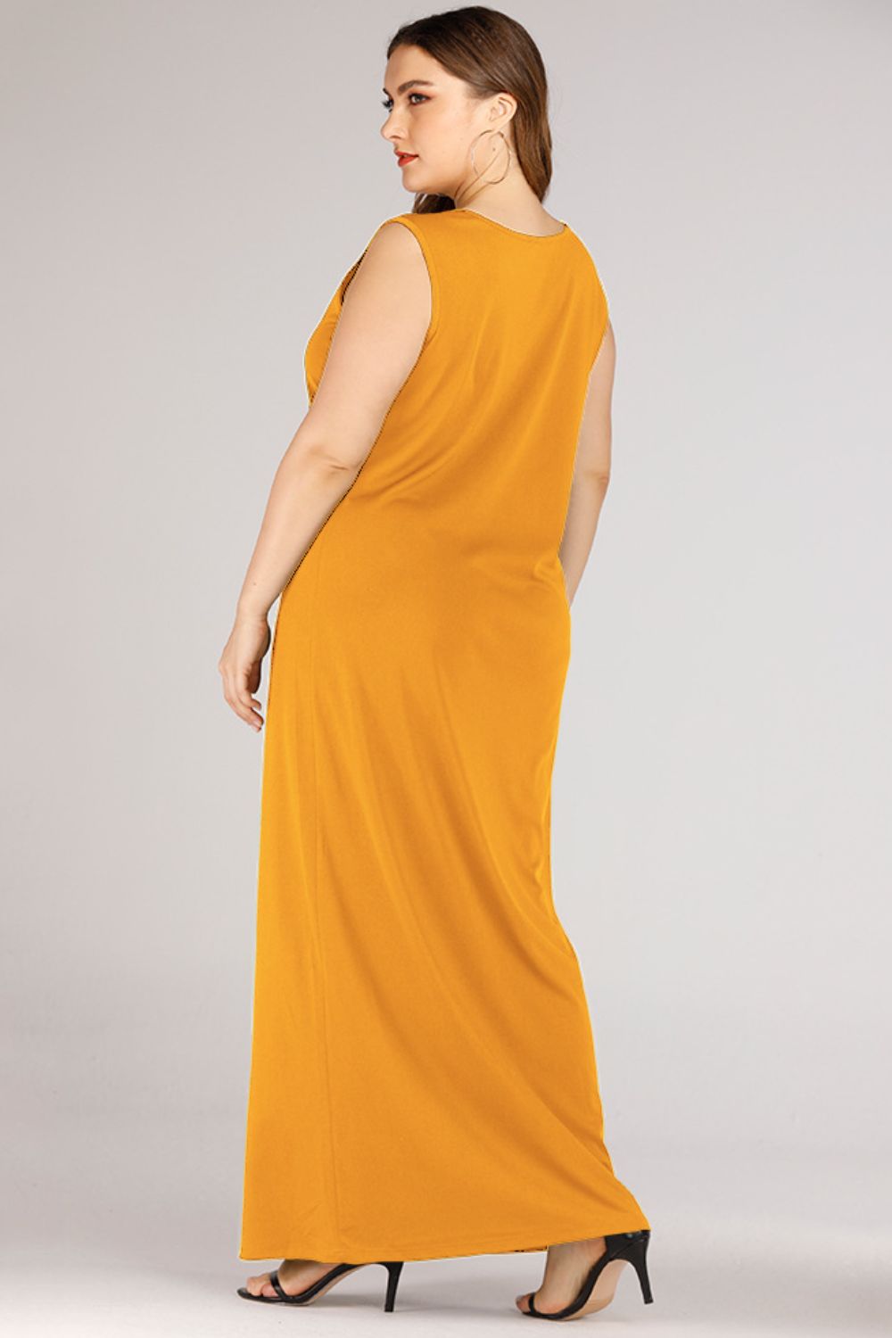 Plus Size Scoop Neck Maxi  Dress