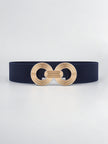 Geometric Buckle Elastic Wide Belt