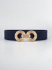 Geometric Buckle Elastic Wide Belt