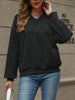 V-Neck Long Sleeve Dropped Shoulder Sweater