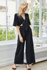 Tie Front Cutout Wide Leg Jumpsuit