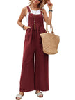 Full Size Square Neck Wide Strap Overalls