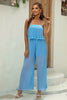 Spaghetti Strap Wide Leg Jumpsuit