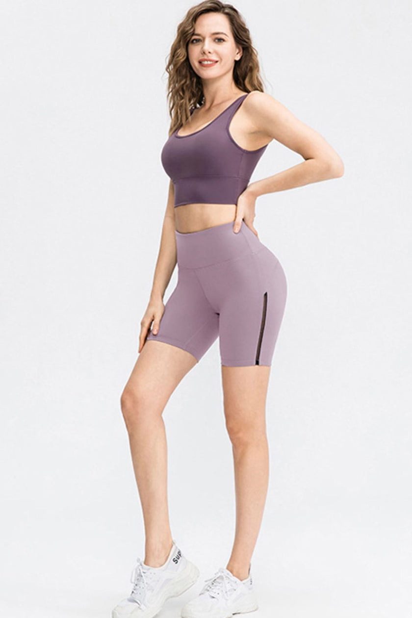 Wide Waistband Sports Shorts - QuaintQuest Fashion