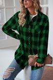 Plaid Button Up Dropped Shoulder Shirt