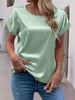 Round Neck Short Sleeve Blouse