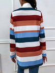 Shiny Color Block Open Front Cardigan