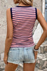 Striped Contrast Round Neck Tank