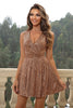 Sequin Surplice Neck Sleeveless Mini Dress