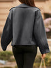 Collared Neck Dropped Shoulder Jacket