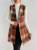 Honey Plaid Button Up Vest Coat