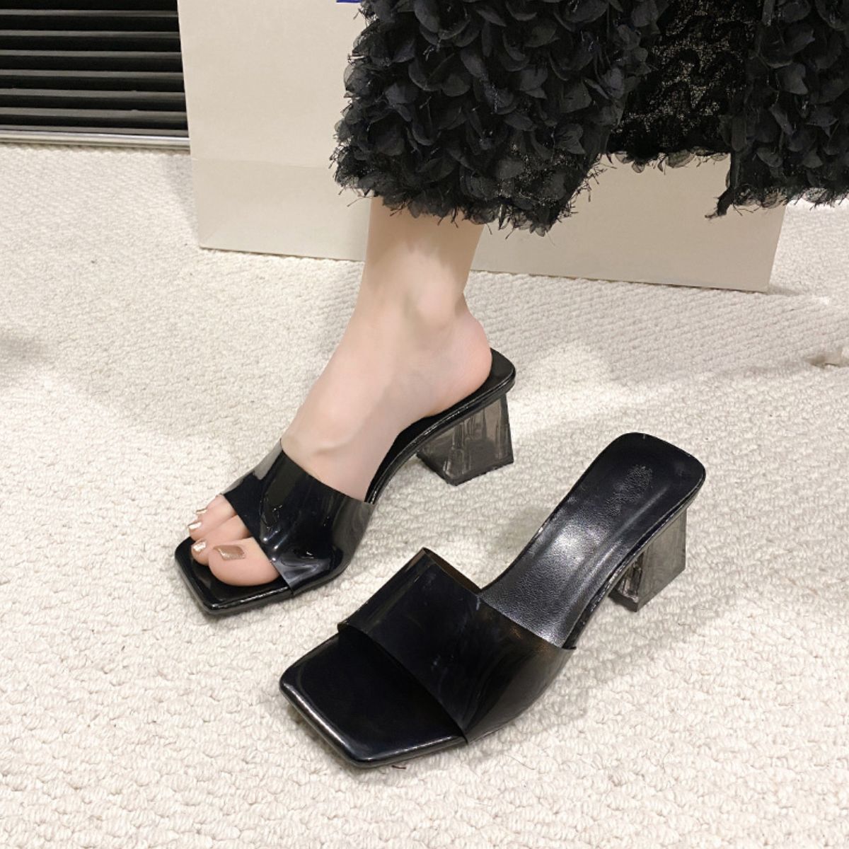 Open Toe Block Heel