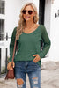 V-Neck Long Raglan Sleeve T-Shirt