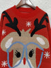 Reindeer Round Neck Dropped Shoulder Sweater