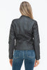 Snobbish PU Leather Biker Jacket with Side Zip Pockets