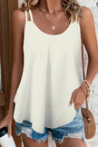 Shiny Scoop Neck Double-Strap Cami