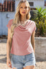 Cowl Neck Short Sleeve Blouse