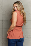 Ninexis Follow The Light Sleeveless Collared Button Down Tank