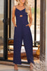 Smocked Spaghetti Strap Wide Leg Jumpsuit