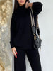 Turtleneck Long Sleeve Top and Drawstring Pants Sweater Set