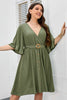 Honey Plus Size Surplice Neck Half Sleeve Dress