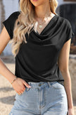 Cowl Neck Short Sleeve Blouse