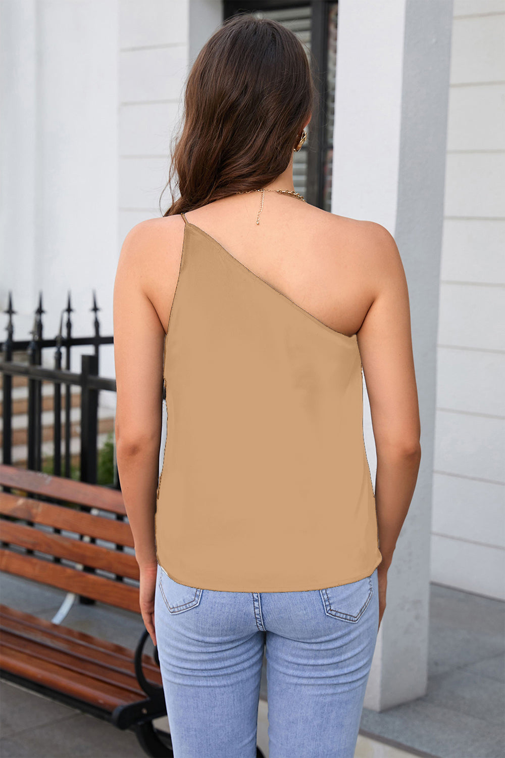 One Shoulder Sleeveless Blouse