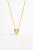 Sterling Silver Inlaid Zircon Heart Pendant Necklace