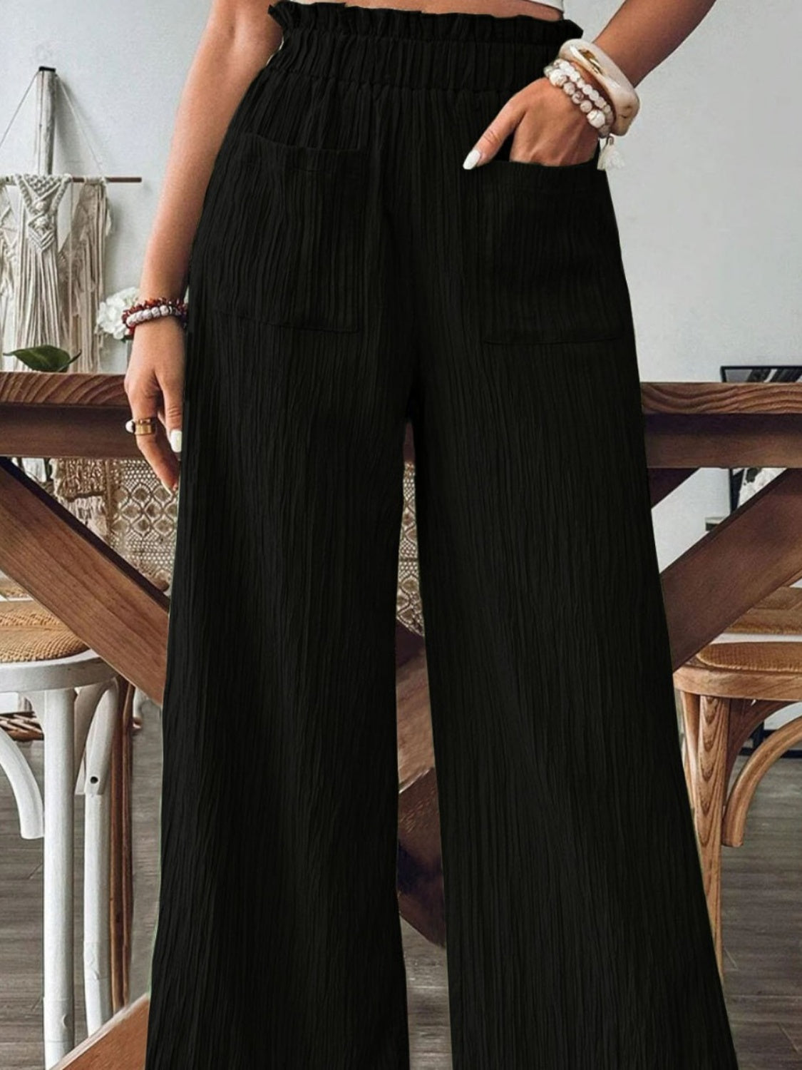 Frill Wide Leg Pants