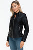 Snobbish PU Leather Biker Jacket with Side Zip Pockets