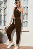 Shiny One-Shoulder Sleeveless Jumpsuit