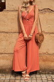 Smocked Spaghetti Strap Wide Leg Jumpsuit