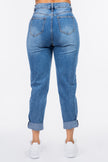 High Waist Pleated Waist Jeans