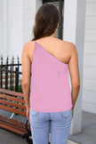 One Shoulder Sleeveless Blouse