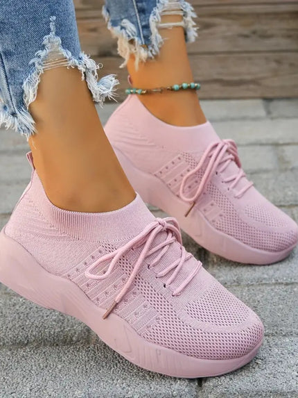 Mesh Round Toe Flat Athletic Sneaker