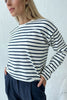 Round Neck Striped Dropped Shoulder T-Shirt