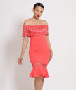 Off Shoulder Crochet Band Dress