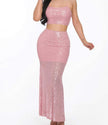 Sexy Back Sequin Maxi Skirt Set