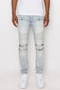 Men Creased Biker Denim Jeans