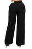 High-rise wide elastic contrast waist pants